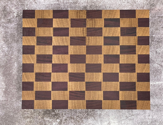 End Grain Cutting Board - Purple Heart and White Maple