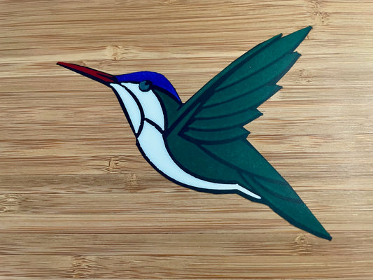 Bamboo Epoxy Hummingbird Inlay Cutting Board with Juice Groove