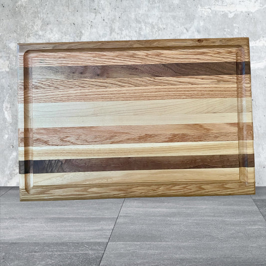 Cutting Board with Juice Groove - Walnut, Maple and Oak