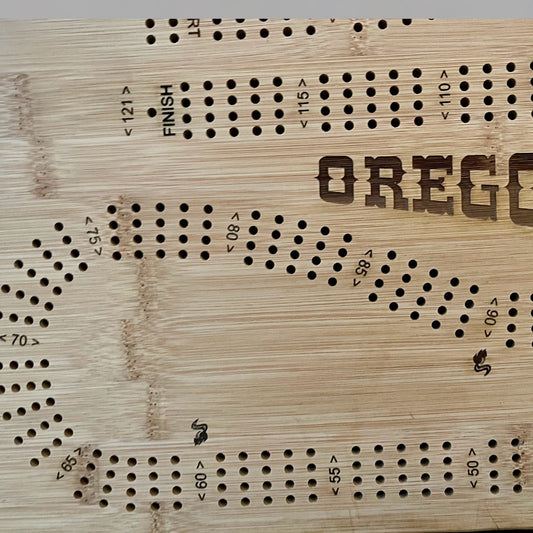 4 Person Cribbage Board - State of Oregon