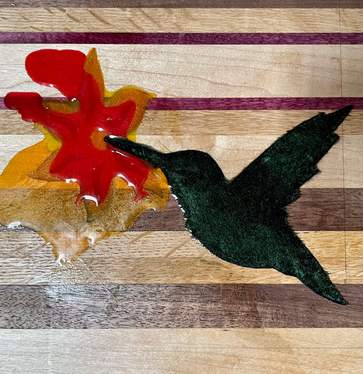 Epoxy Hummingbird Inlay