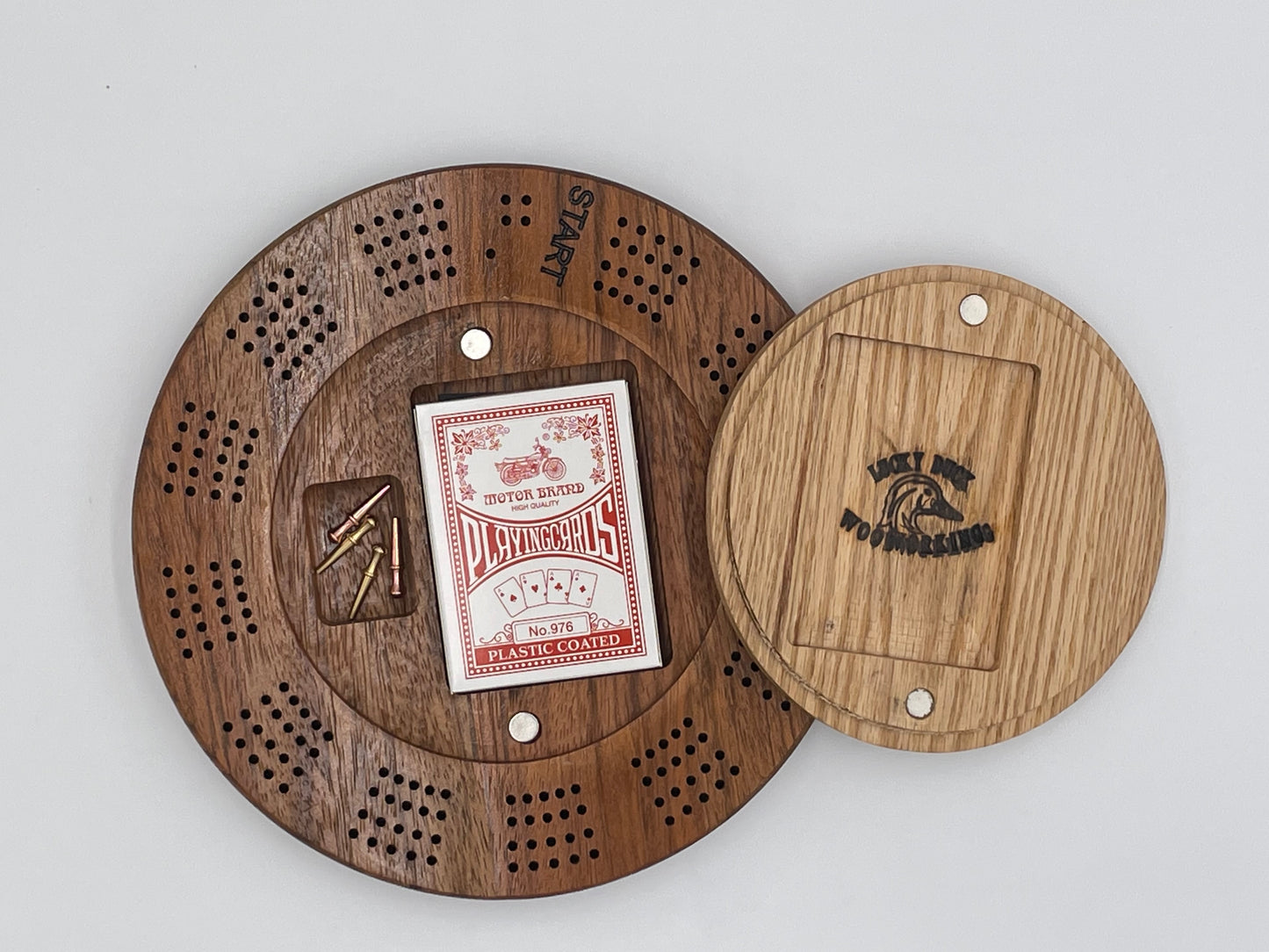 2 Person Cribbage Board - Flag - Brazilian Cherry