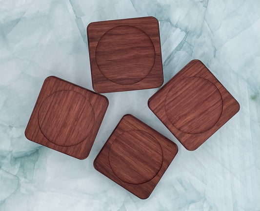 Wood Coasters - Purple Heart (4 coasters per set)