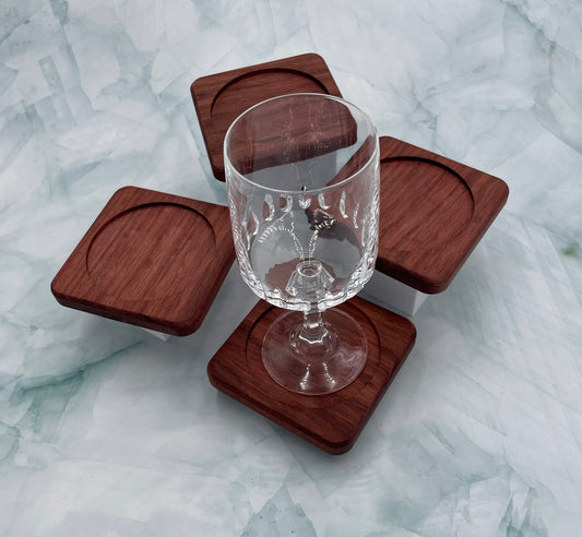 Wood Coasters - Purple Heart (4 coasters per set)