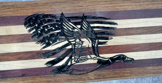 Flying Duck Cutting Board - Maple, Purple Heart and Brazilian Cherry