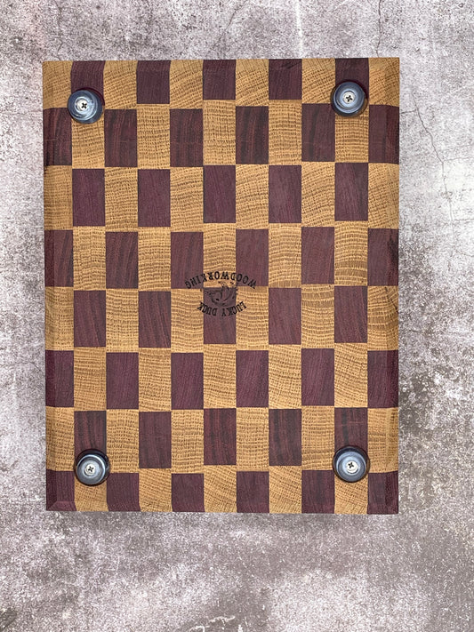 End Grain Cutting Board - Purple Heart and White Maple