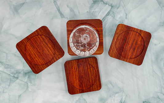 Wood Coasters - Padauk (4 coasters per set)