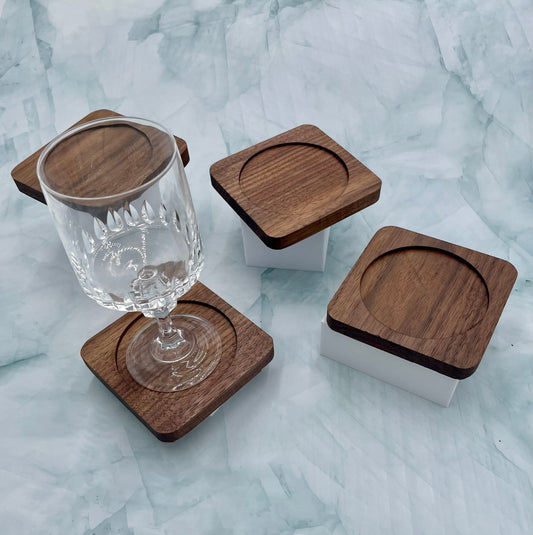 Wood Coasters - Walnut (4 coasters per set)