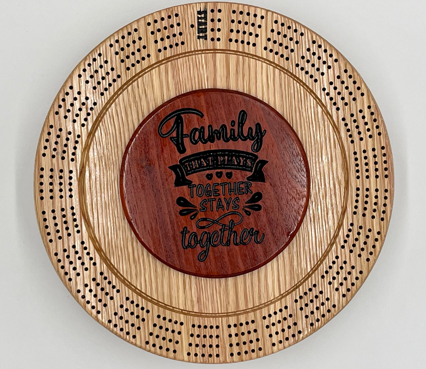 4 Person Cribbage Board - Red Oak